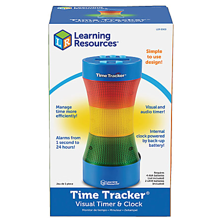 Learning Resources Time Tracker Visual Timer & Clock, 9 H, Multicolor