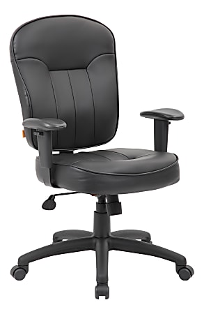 Boss Office Products Bonded Leather Mid-Back Task Chair, Black