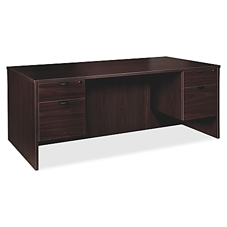 Lorell® Prominence 2.0 72"W Double-Pedestal Desk, 95% Recycled, Espresso
