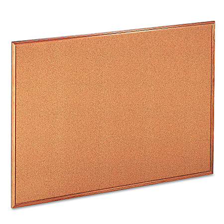 Universal® 43604 Bulletin Board, 36" x 48", Wood Frame With Oak Finish