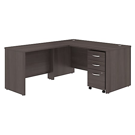 Bush Business Furniture Studio C 60"W L-Shaped Corner Desk With Mobile File Cabinet And Return, Storm Gray, Standard Delivery