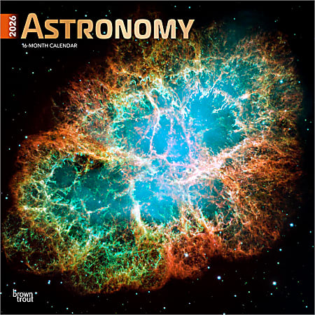 2026 BrownTrout Astronomy Monthly Plastic-Free Square Wall Calendar, 12" x 12", Science and Nature, January to December 2026, 9798330702169