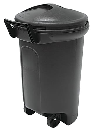 Rubbermaid Wheeled Black Trash Can - 32 Gal