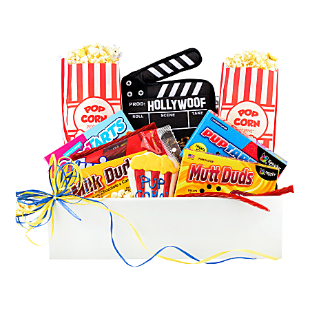 Napa Sonoma Pupcorn and Movie Night Buddies Gift Basket for Dogs and Owners - 12 items