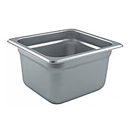 Winco 1/6 Size 4" Steam Table Pan, Silver