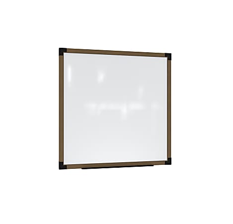 Ghent Prest Magnetic Dry-Erase Whiteboard, Porcelain, 50-1/4” x 50-1/4”, White, Driftwood Frame