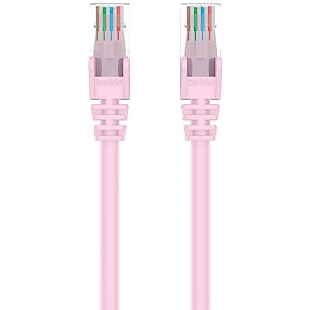 Belkin CAT6 Ethernet Patch Cable Snagless, RJ45, M/M - 100 ft Category 6 Network Cable - 24 AWG - Pink