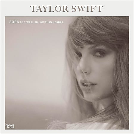 2026 BrownTrout Taylor Swift OFFICIAL Monthly Plastic-Free Square Wall Calendar, 12" x 12", Entertainment, January to December 2026, 9798330707713