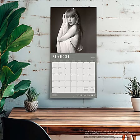 2026 BrownTrout Taylor Swift OFFICIAL Monthly Plastic Free Square Wall