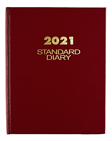 AT-A-GLANCE® Standard Daily Diary, 7-1/2" x 9-1/2", Red, January to December 2021, SD37413