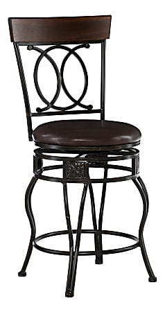 Linon Home Décor Products Leon OX Counter Stool, Matte Bronze/Brown