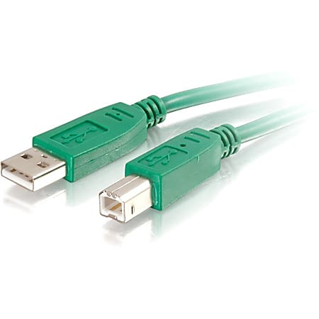 C2G 2m USB 2.0 A/B Cable - Green - Type A Male USB - Type B Male USB - 6.56ft