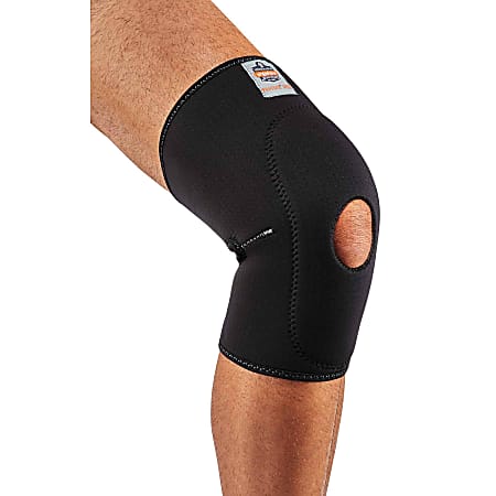 Ergodyne Proflex® Knee Sleeve, 615 With Open Patella/Anterior Pad, X-Large, Black