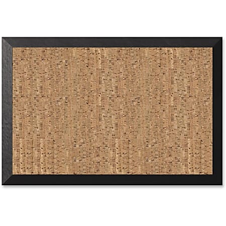 MasterVision® Kamashi Cork Bulletin Board, 24" x 36", Wood Frame With Brown Finish