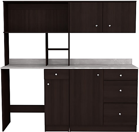 Inval Ambrossia 72"W 3-Piece Pantry Storage System, Espresso/Stone