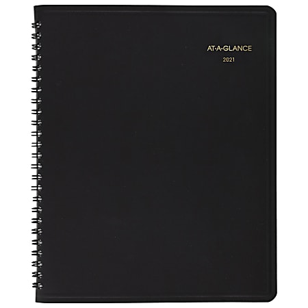 AT-A-GLANCE® Large Print Monthly Planner, 7" x 8-3/4", Black, January To December 2022, 70LP0905