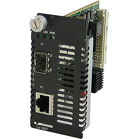 Perle 10 Gigabit Ethernet Managed Media Converter Module - 1 x Network (RJ-45) - 10GBase-T - 328.08 ft - 1 x Expansion Slots - 1 x SFP+ Slots - Internal