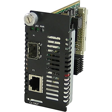 Perle 10 Gigabit Ethernet Managed Media Converter Module - 1 x Network (RJ-45) - 10GBase-T - 1 x Expansion Slots - 1 x SFP+ Slots - Internal