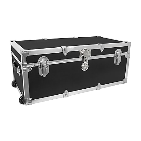 Seward Traveler Trunk With Wheels And Lock 12 14 x 30 x 15 34 Black ...