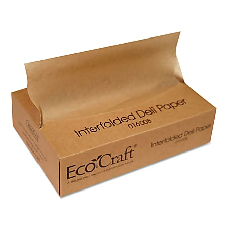 Bagcraft EcoCraft® Interfolded Soy Wax Deli Sheets, 10 3/4" x 8", Brown, 500 Sheets Per Box, Pack Of 12 Boxes
