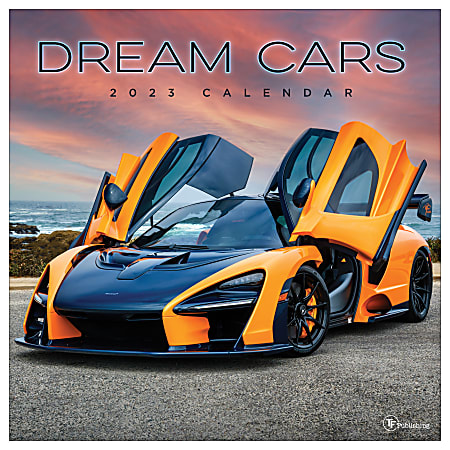 TF Publishing Sports Wall Calendar, 12" x 12", Dream Cars, January To December 2023