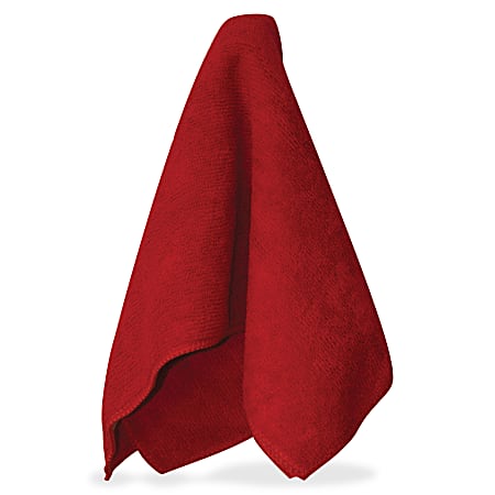 Impact Products Red Microfiber Cleaning Cloths - Cloth - 16" Width x 16" Length - 180 / Carton - Red