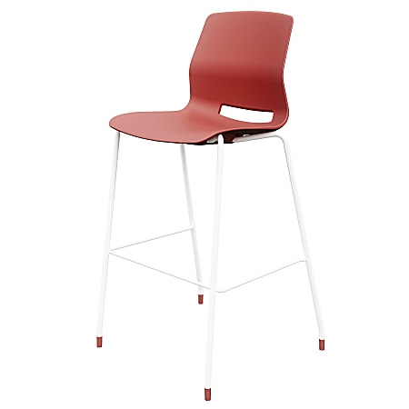 KFI Studios Imme Stacking Bar Stool, 44"H, Coral/White