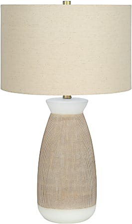 Monarch Specialties Avis Table Lamp, 26-1/2"H, Cream Base/Beige Shade