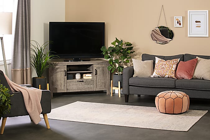 South Shore Lionel Corner TV Stand 26 H x 47 3 4 W x 17 1 2 D Weathered Oak