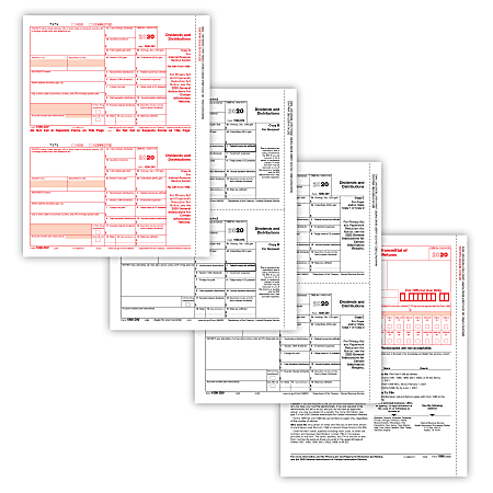 ComplyRight™ 1099-DIV Tax Forms Set, 4-Part, Copies A, B, C and/or State, Laser, 8-1/2" x 11", Pack Of 10 Forms