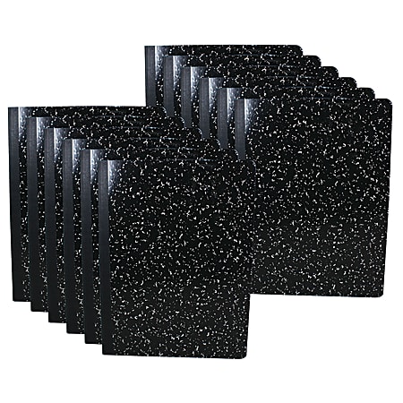 Sargent Art Composition Books, 7-1/2" x 9-3/4", Unruled, 100 Sheets, Black, Pack Of 12 Notebooks