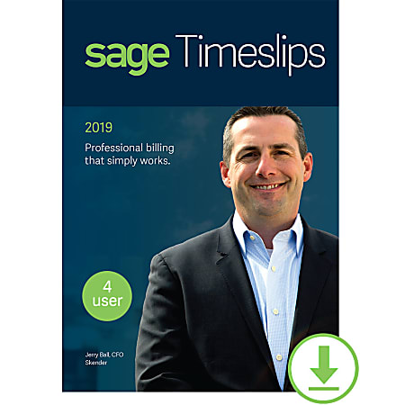 Sage Timeslips 2019 Sage Timeslips 2019 Time and Billing 4-User (Windows)