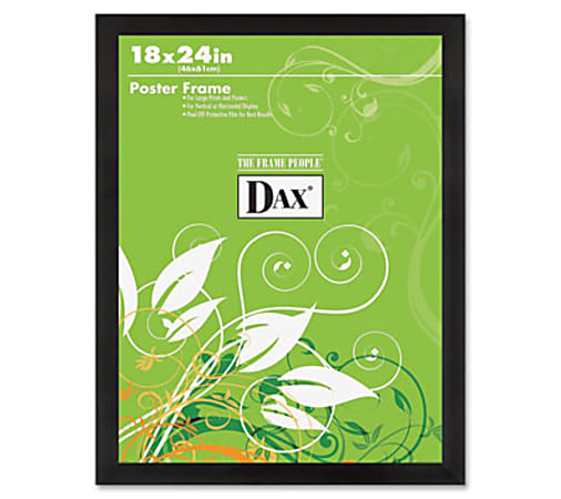 DAX Ebony Wood Poster Frame - Holds 18" x 24" Insert - Wall Mountable - Vertical, Horizontal - 1 Each - Wood - Black