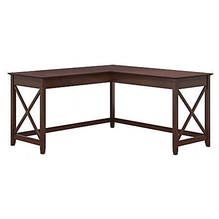 Bush Business Furniture Key West 60"W L-Shaped Corner Desk, Bing Cherry, Standard Delivery