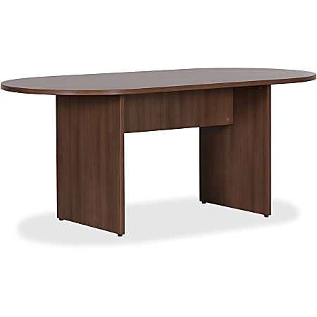 Lorell® Essentials Oval Conference Table, 72"W, Walnut