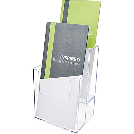 Deflecto Deflecto Multi-Compartment DocuHolder - Leaflet Display - 7" x 4.5" x 3.8" x - Plastic - 1 Each - Clear