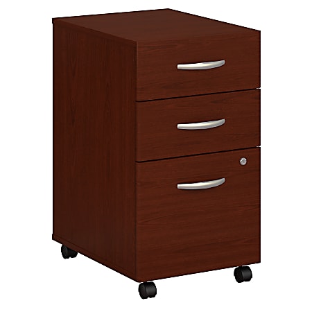 Bush Business Furniture Components 20-1/6"D Vertical 3-Drawer Mobile File Cabinet, Mahogany, Premium Installation