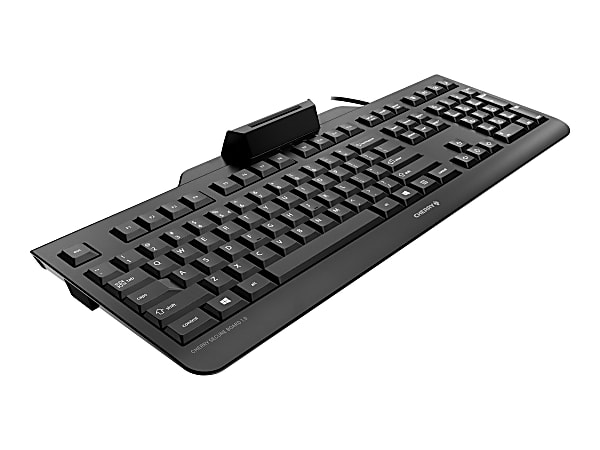 CHERRY SECURE BOARD 1.0 Keyboard with NFC USB US with Euro symbol key  switch CHERRY LPK black - Office Depot