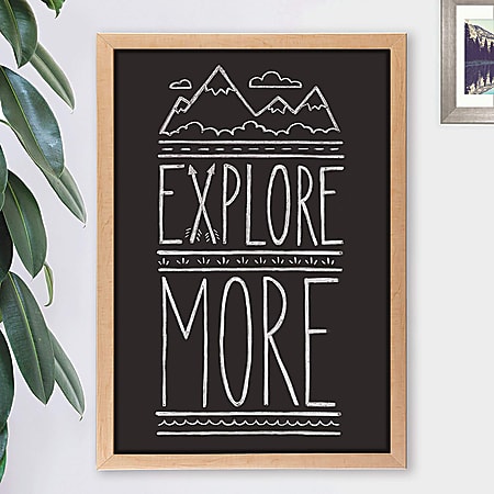 U Brands Chalkboard, 24" X 18", Birch Wood Frame, Actual Size 23" X 17" (310U00-01)