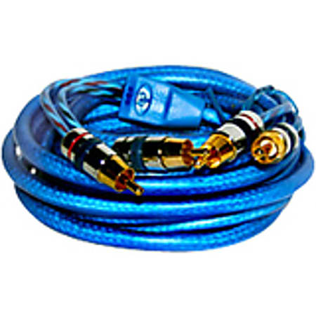 db Link Elite EST3Z Audio/Video Connector Cable - 3 ft A/V Cable - First End: 2 x RCA Male Audio/Video - Shielding - Gold Plated Contact - Blue