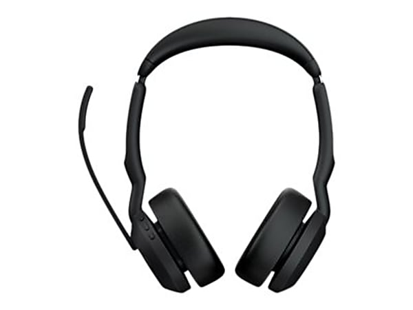 Jabra Evolve2 55 UC Stereo - Headset - on-ear - Bluetooth - wireless - active noise canceling - USB-C via Bluetooth adapter - black - with charging stand - Optimized for UC