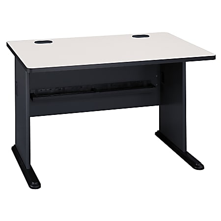 Bush Business Furniture Office Advantage Desk 48"W, Slate/White Spectrum, Premium Installation