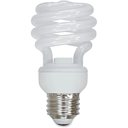 GE Spiral 13W Compact Fluorescent T2 Bulb - 13 W - 120 V AC - Spiral - T2 Size - Soft White Light Color - E26 Base - 12000 Hour - 4400.3°F (2426.8°C) Color Temperature - 82 CRI - Reflector, Energy Saver - 10 / Carton