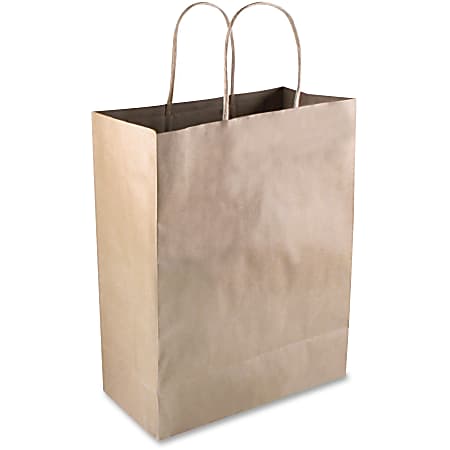 COSCO Premium Paper Shopping Bags, 10"W x 13"L, Kraft Brown, Box Of 50