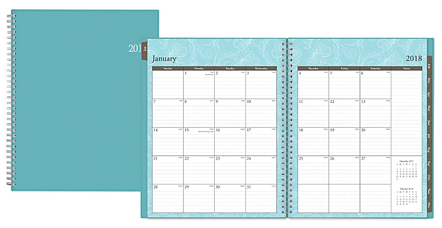 Blue Sky™ Weekly/Monthly Planner, 8 1/2" x 11", 50% Recycled, Knightsbridge, January to December 2018 (100005)