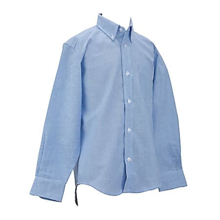 Royal Park boys Uniform, Long-Sleeve Oxford Polo Shirt, Small, Blue