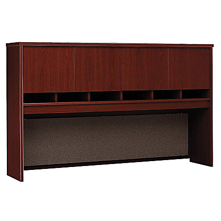 Bush Business Furniture Components 4 Door Hutch, 72"W, Mahogany, Premium Installation