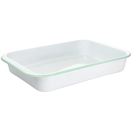 Martha Stewart Rectangular Container, 2-5/16"H x 13"W x 9"D, White/Mint
