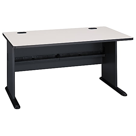 Bush Business Furniture Office Advantage Desk 60"W, Slate/White Spectrum, Premium Installation