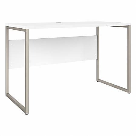 Bush® Business Furniture Hybrid 48"W x 24"D Computer Table Desk With Metal Legs, White, Standard Delivery